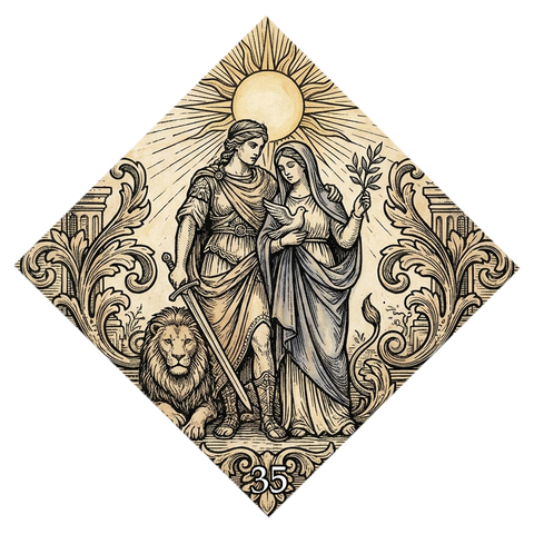 Fortune card symbol No. 35 — Fortitude and calm
