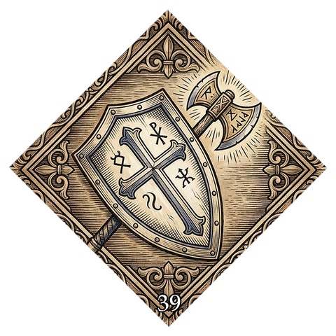 Fortune card symbol No. 39 — Shield and axe
