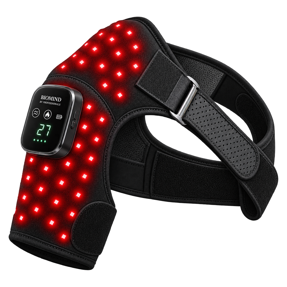 Biomind LED light shoulder wrap with its LEDs switched on